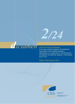 Dictamen 2/24 de 29 de enero sobre el Proyecto de Decreto por el que se regula el régimen de declaración responsable de las industrias agrarias y alimentarias, y la organización y funcionamiento ...